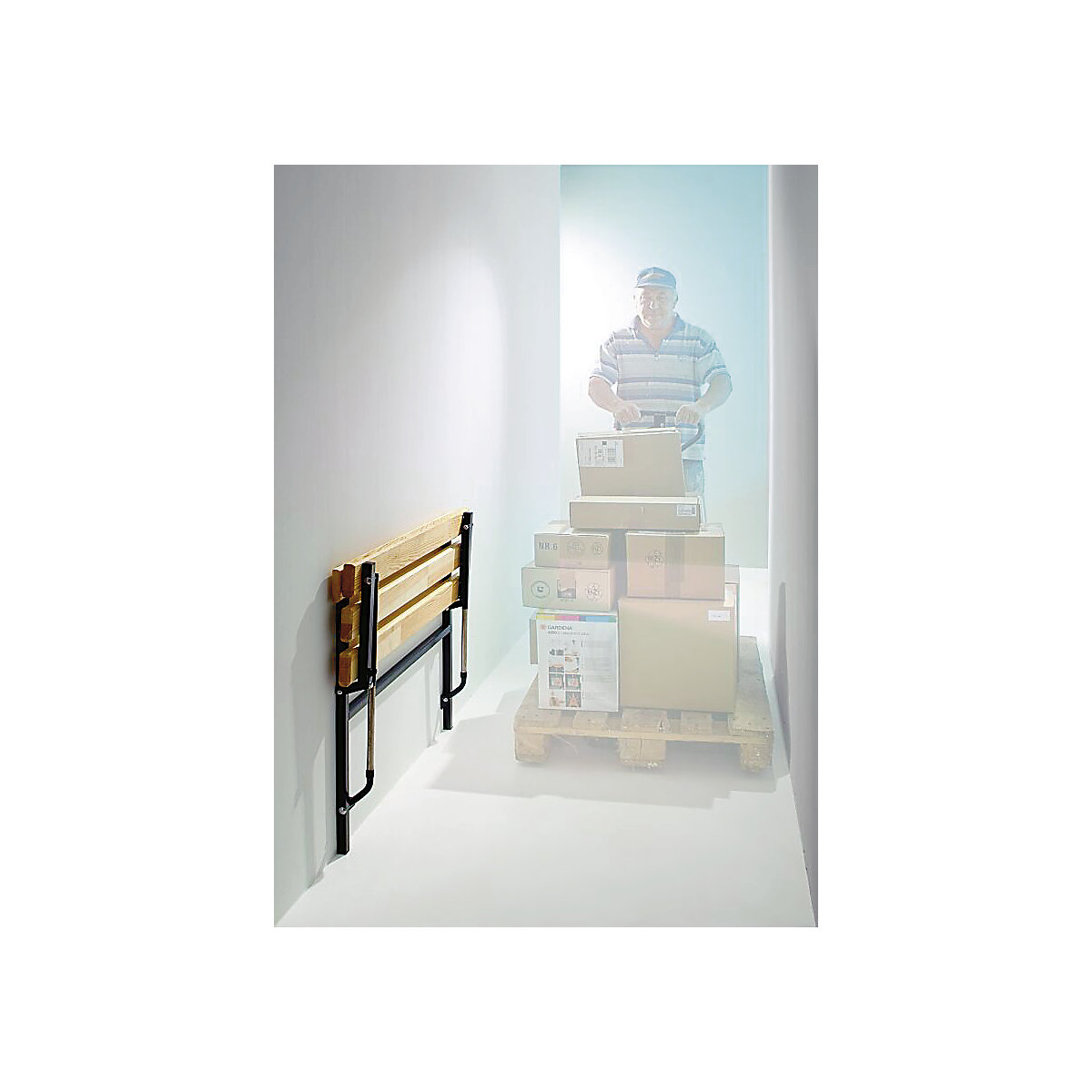 Folding wall-mounted bench – Sypro (Product illustration 7)-6