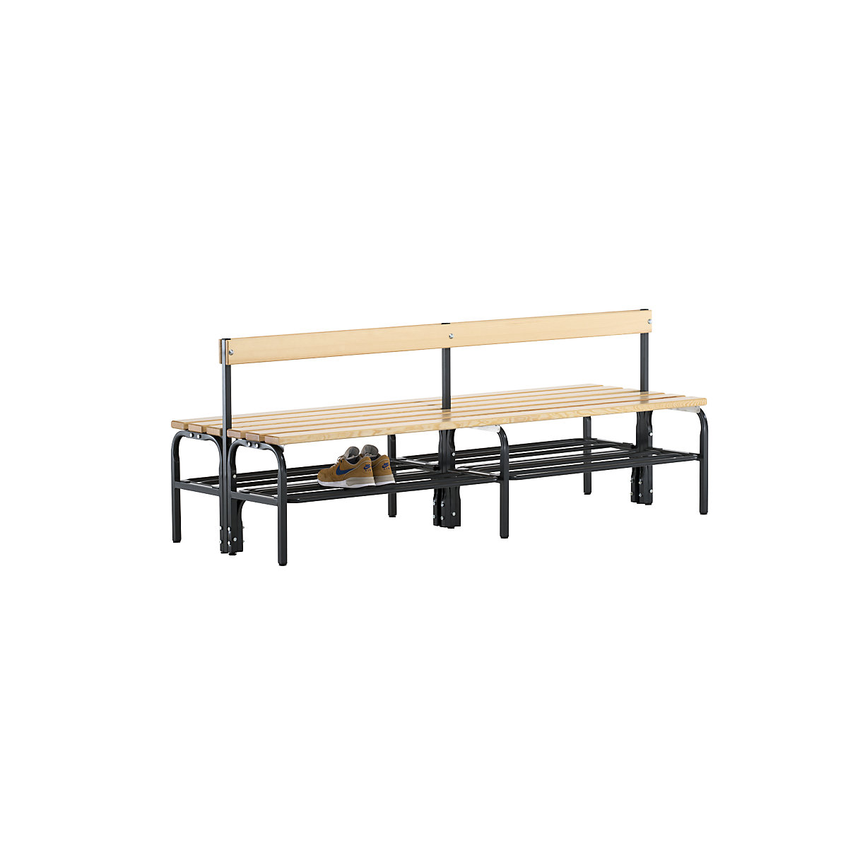 Half height cloakroom bench with back rest, double sided – Sypro (Product illustration 10)-9