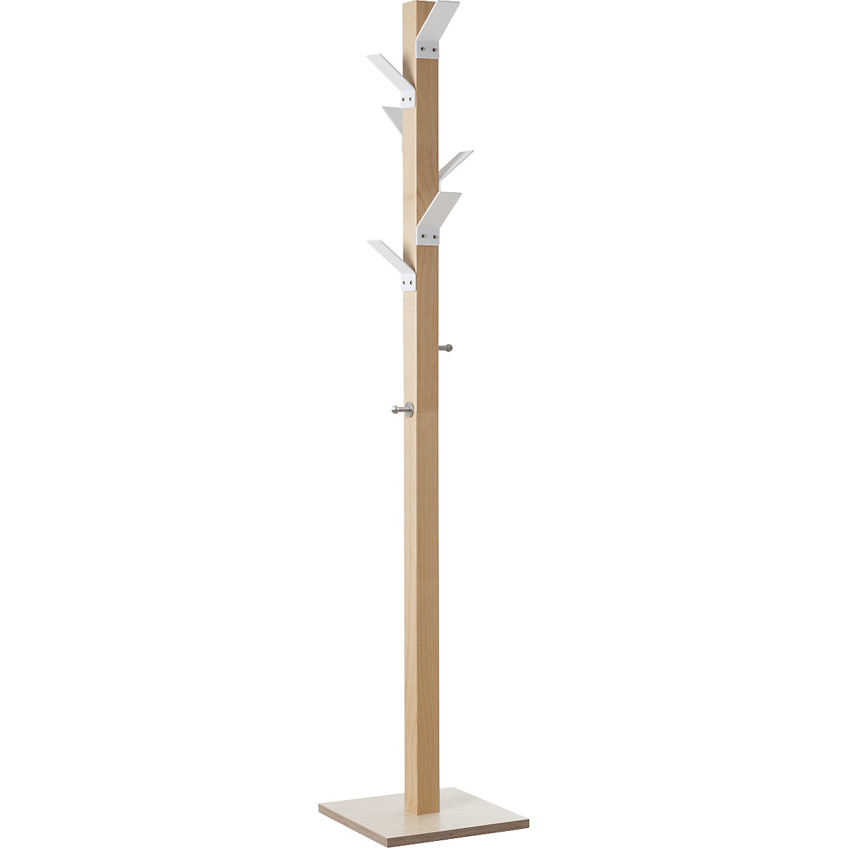 Coat stand, solid wood, white head-6