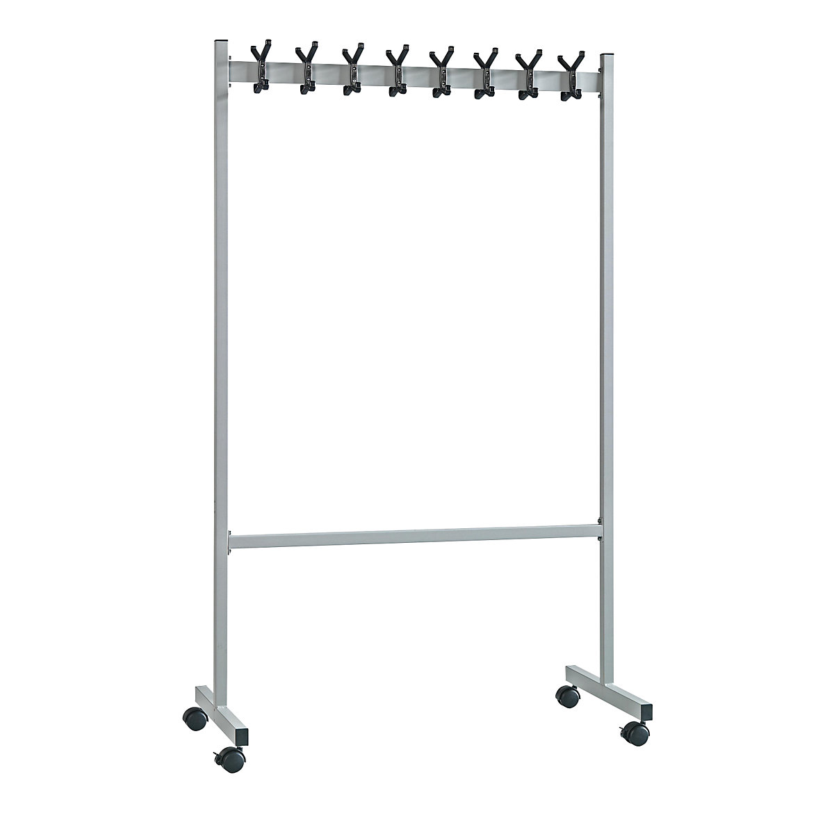 Mobile coat stand – eurokraft basic, HxD 1700 x 550 mm, 2 x 8 hooks-3