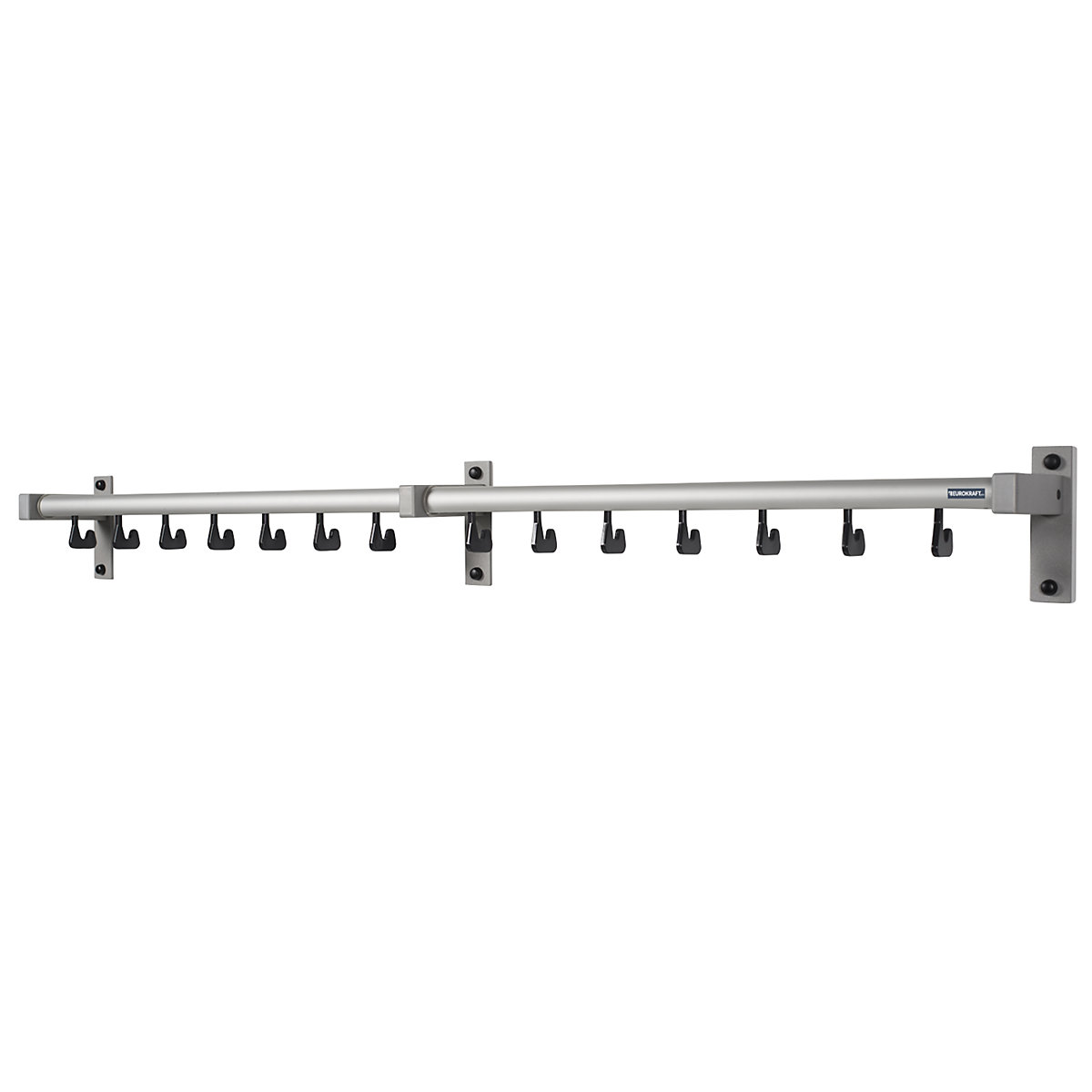 Wall mounted coat rack – eurokraft pro, HxD 160 x 150 mm, 14 hooks, width 1500 mm-3