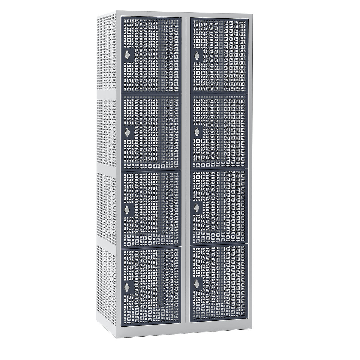 4-fold compartment locker, perforated sheet steel - eurokraft pro