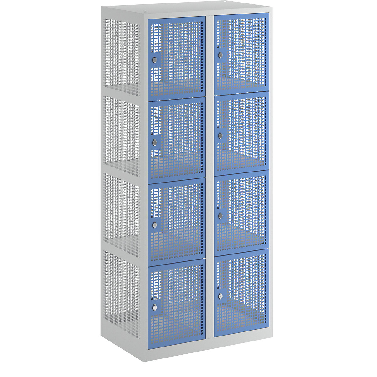 4-fold compartment locker, perforated sheet steel - eurokraft pro