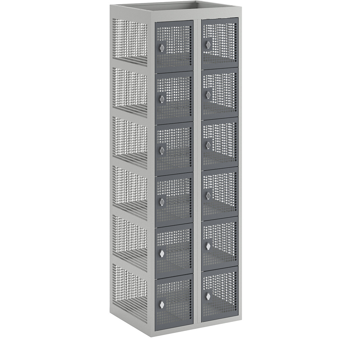 6-fold compartment locker, perforated sheet steel - eurokraft pro