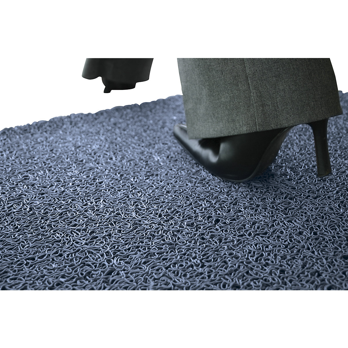 Entrance matting, flame resistant, width 900 mm, sold by the metre, blue