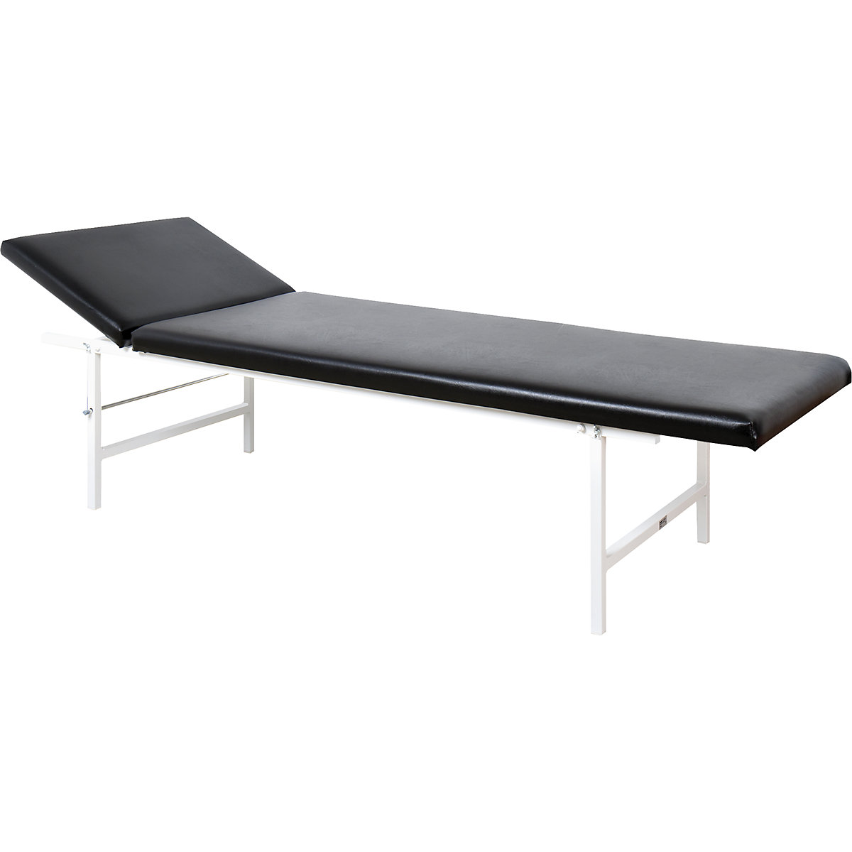 SÖHNGEN – First-aid room couch, adjustable head piece, black fabric covering
