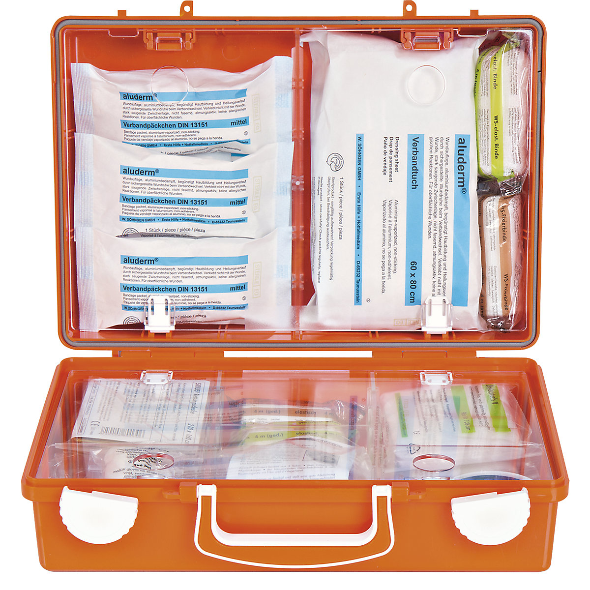 SÖHNGEN – First aid case, DIN 13157 compliant, HxWxD 210 x 310 x 130 mm, with contents