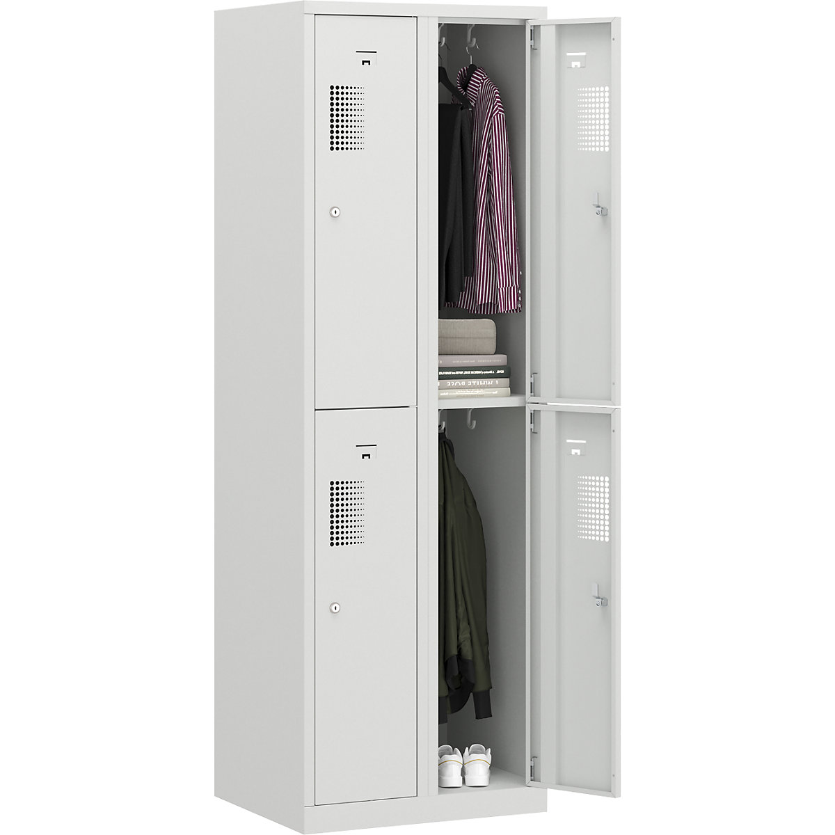 Amsterdam double deck clothes locker – eurokraft basic (Product illustration 4)-3