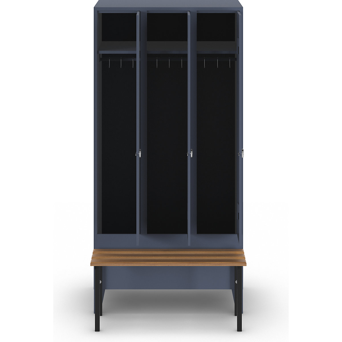 Berlin 1 bench seat clothes locker – Wolf (Product illustration 2)-1