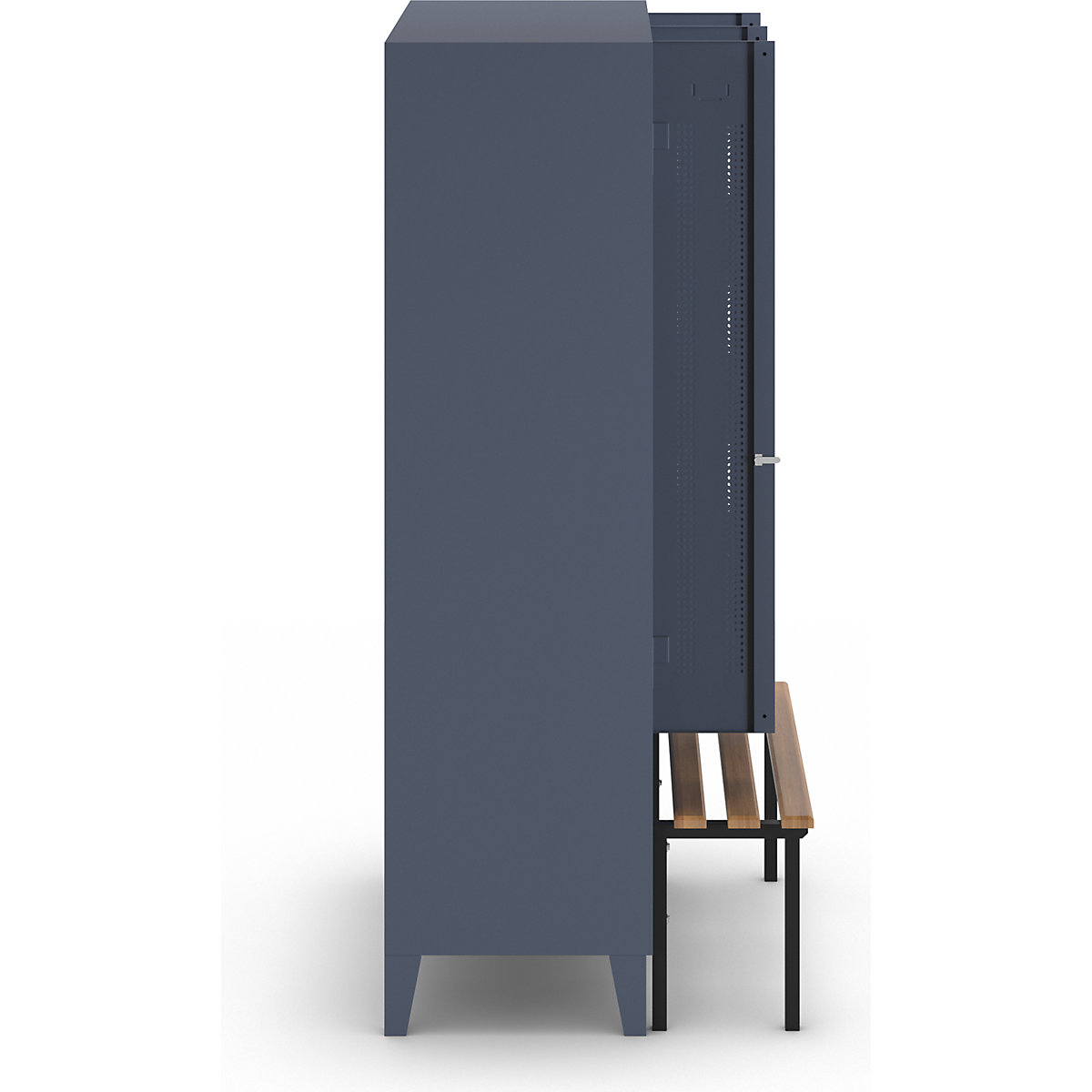 Berlin 1 bench seat clothes locker – Wolf (Product illustration 3)-2