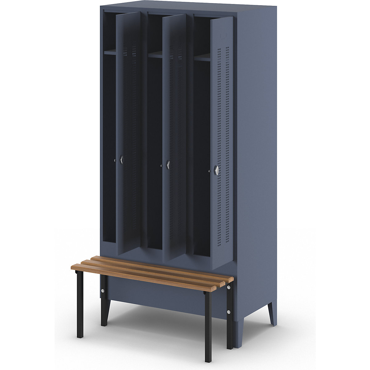 Berlin 1 bench seat clothes locker – Wolf (Product illustration 7)-6