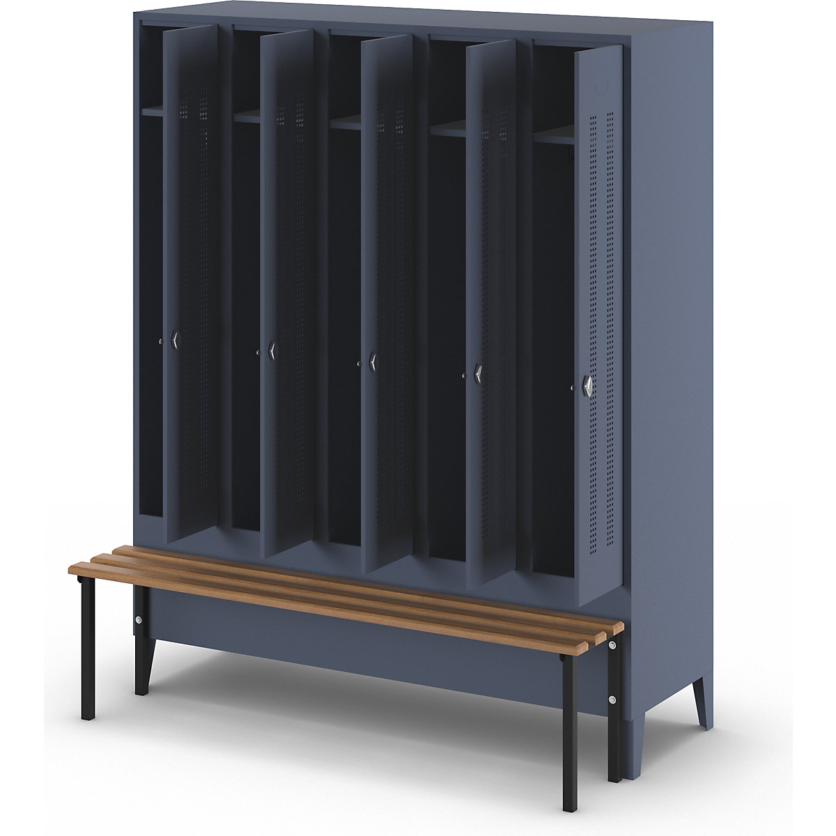 Berlin 1 bench seat clothes locker – Wolf (Product illustration 8)-7