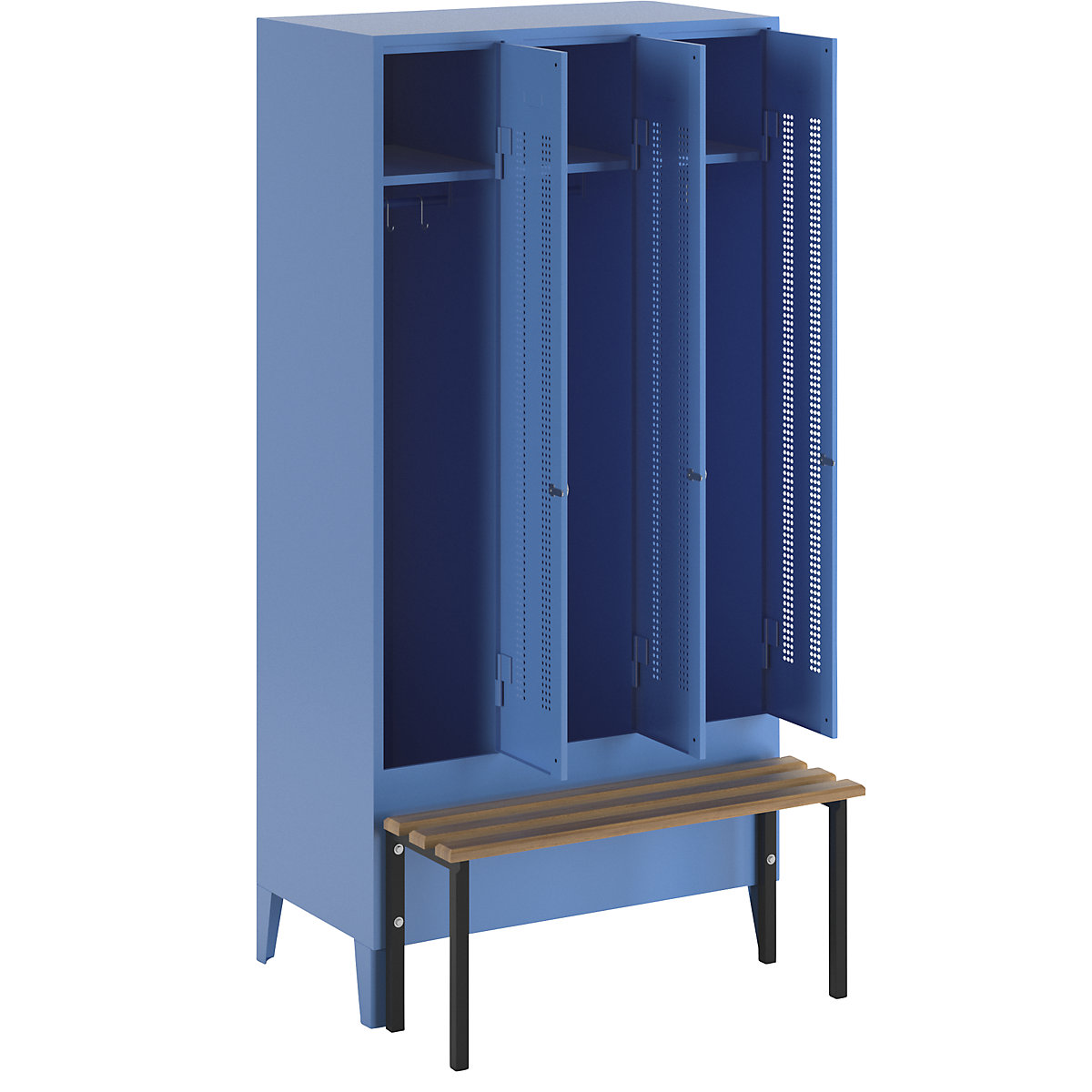Berlin 1 bench seat clothes locker - Wolf
