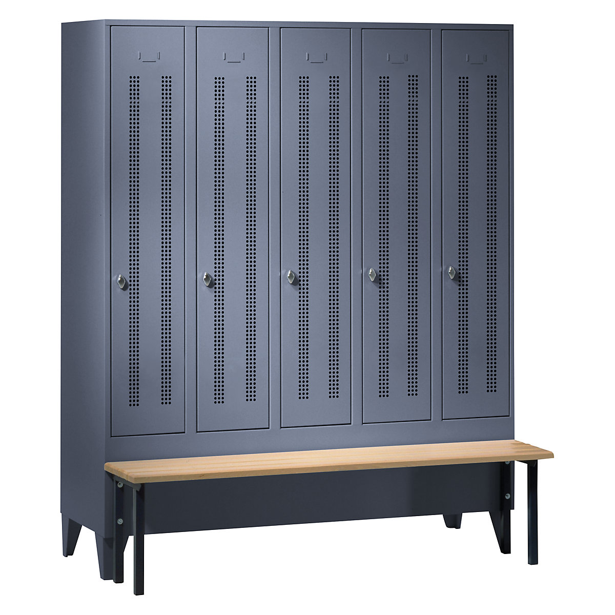 Berlin 1 bench seat clothes locker – Wolf (Product illustration 2)-1