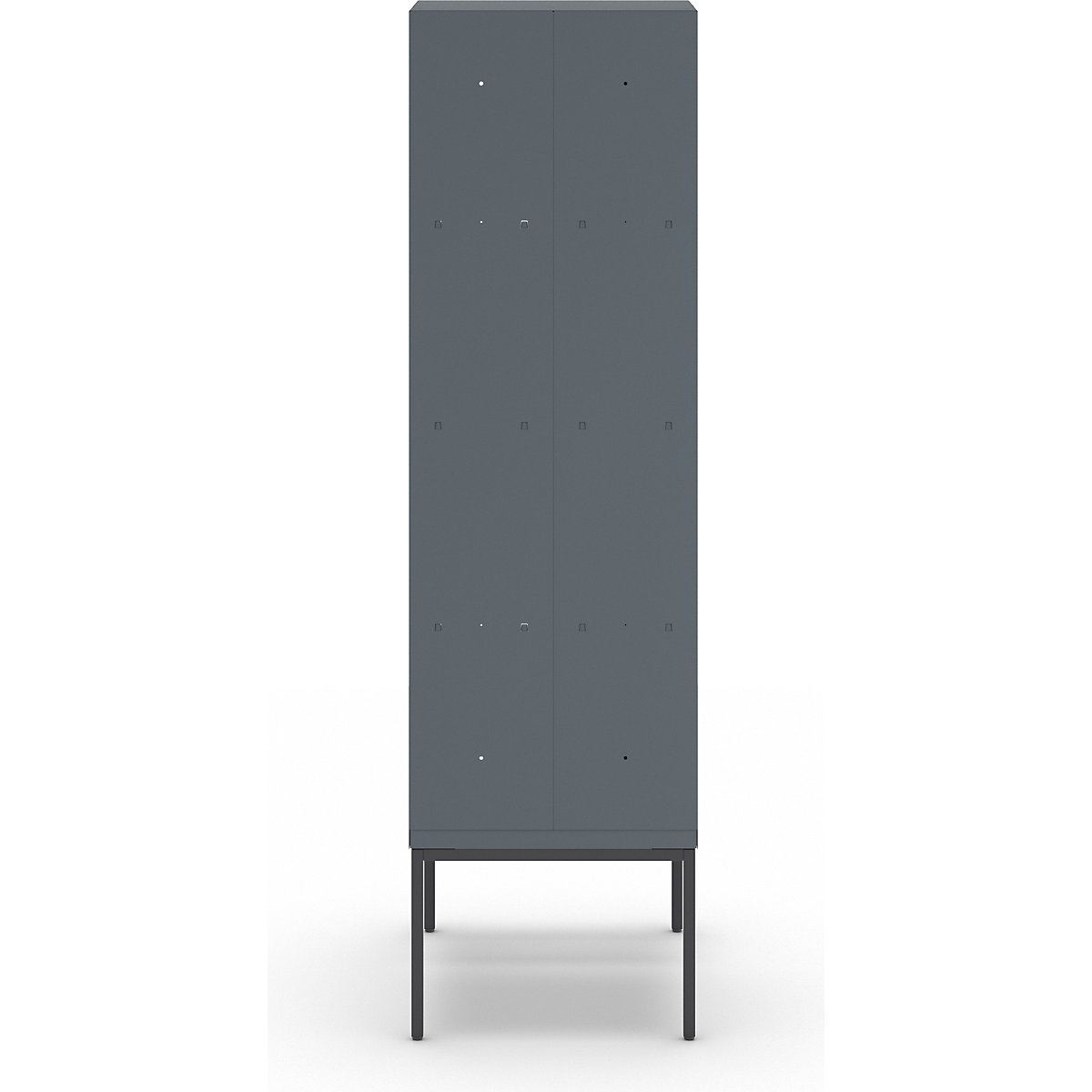 Berlin 1 bench seat double deck clothes locker – Wolf (Product illustration 5)-4