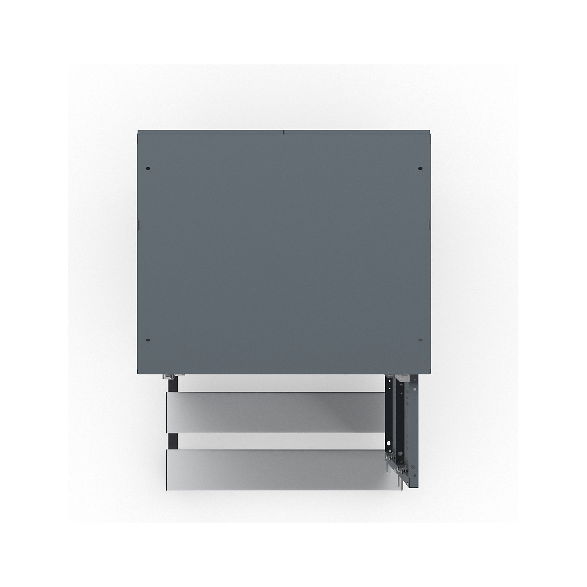 Berlin 1 bench seat double deck clothes locker – Wolf (Product illustration 6)-5
