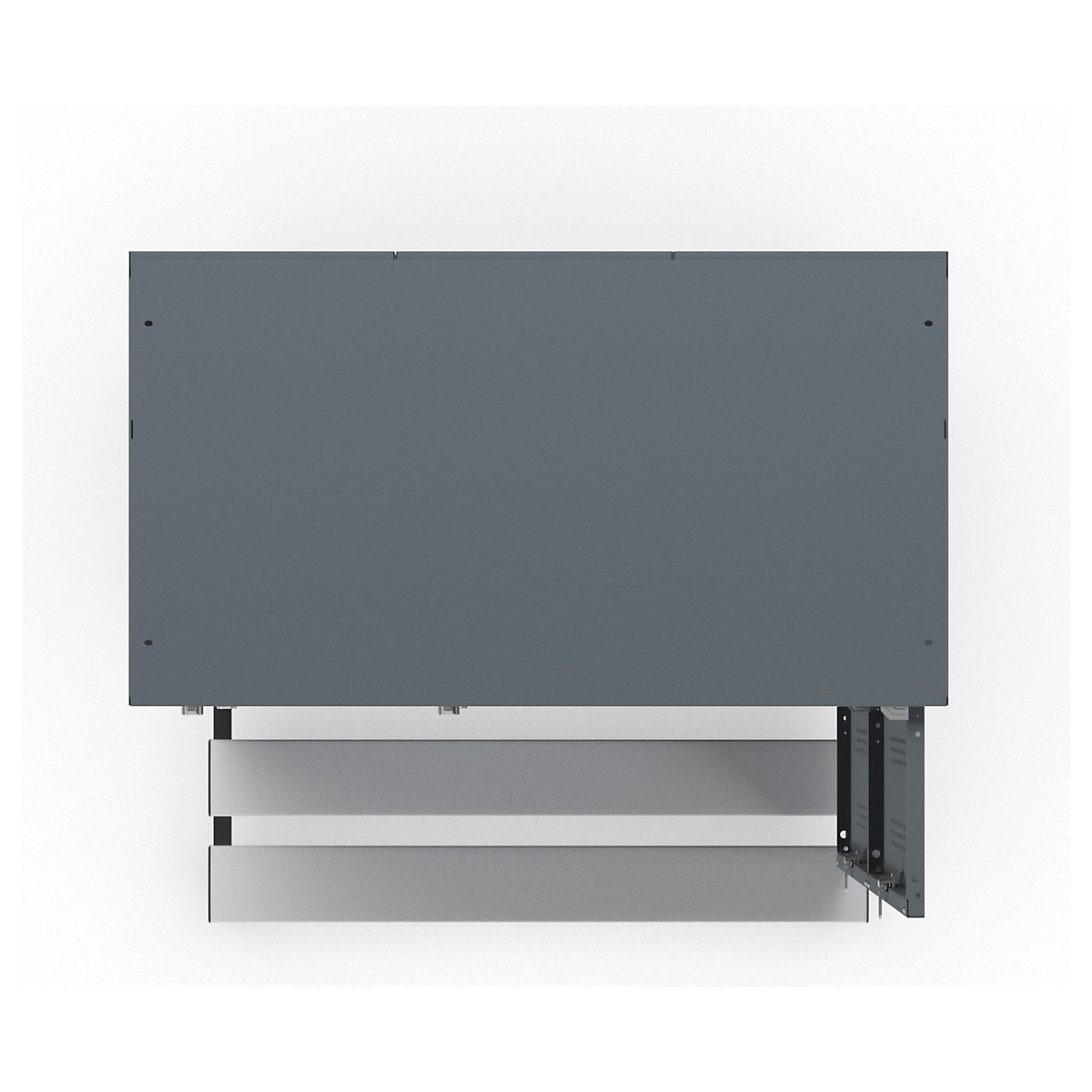 Berlin 1 bench seat double deck clothes locker – Wolf (Product illustration 6)-5