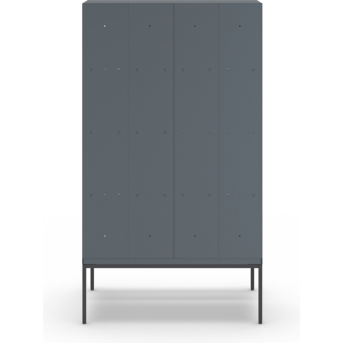 Berlin 1 bench seat double deck clothes locker – Wolf (Product illustration 5)-4