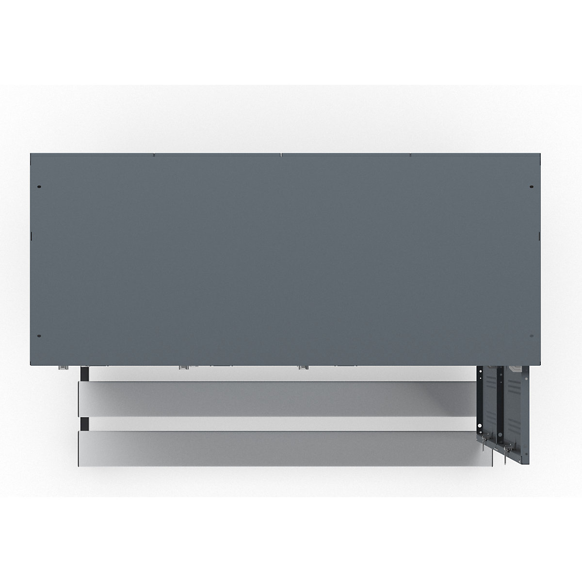 Berlin 1 bench seat double deck clothes locker – Wolf (Product illustration 6)-5