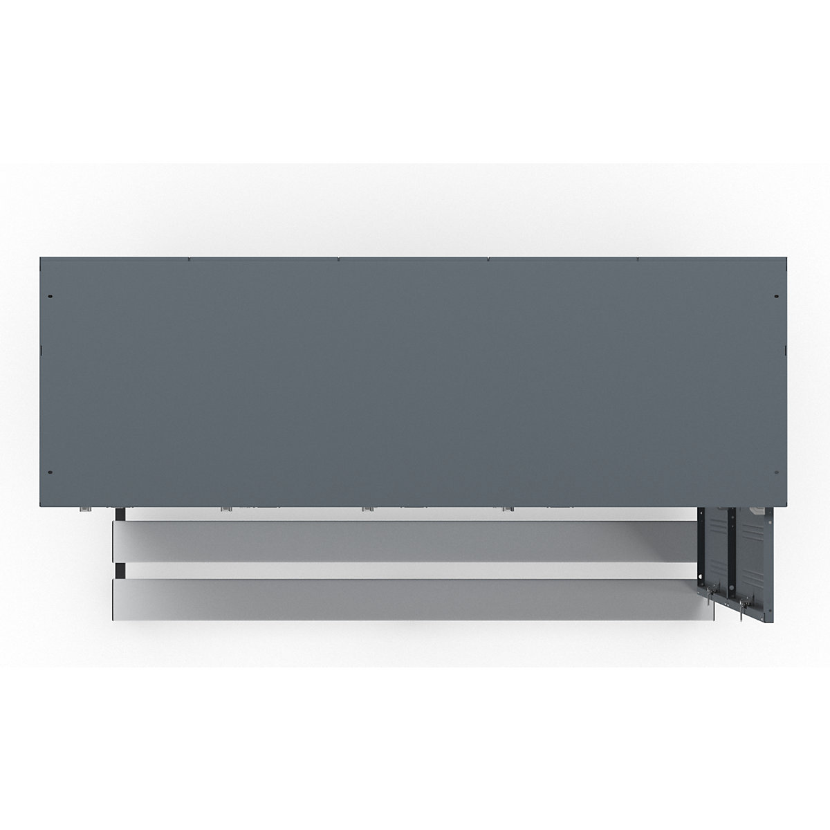 Berlin 1 bench seat double deck clothes locker – Wolf (Product illustration 2)-1