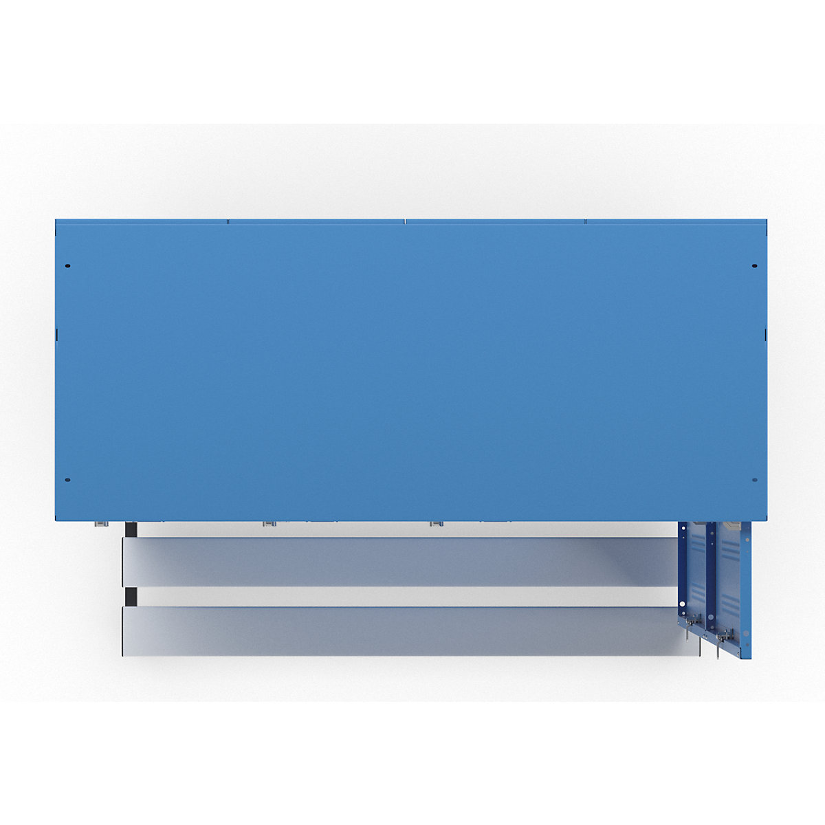 Berlin 1 bench seat double deck clothes locker – Wolf (Product illustration 6)-5