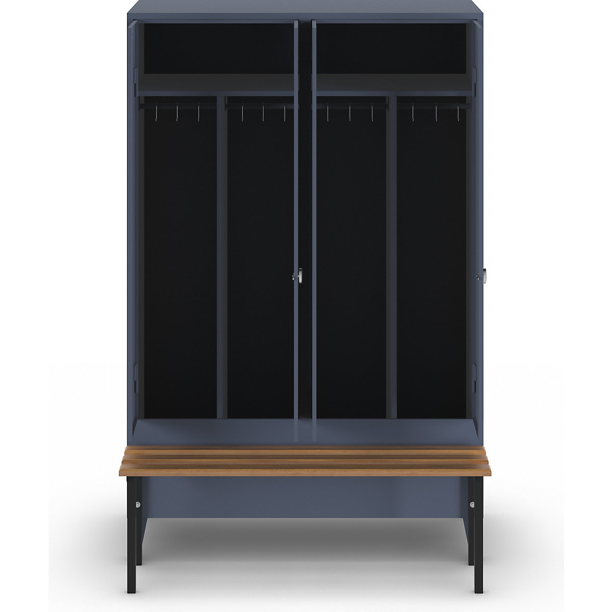 Berlin 1 clean and dirty locker with bench seat – Wolf (Product illustration 3)-2