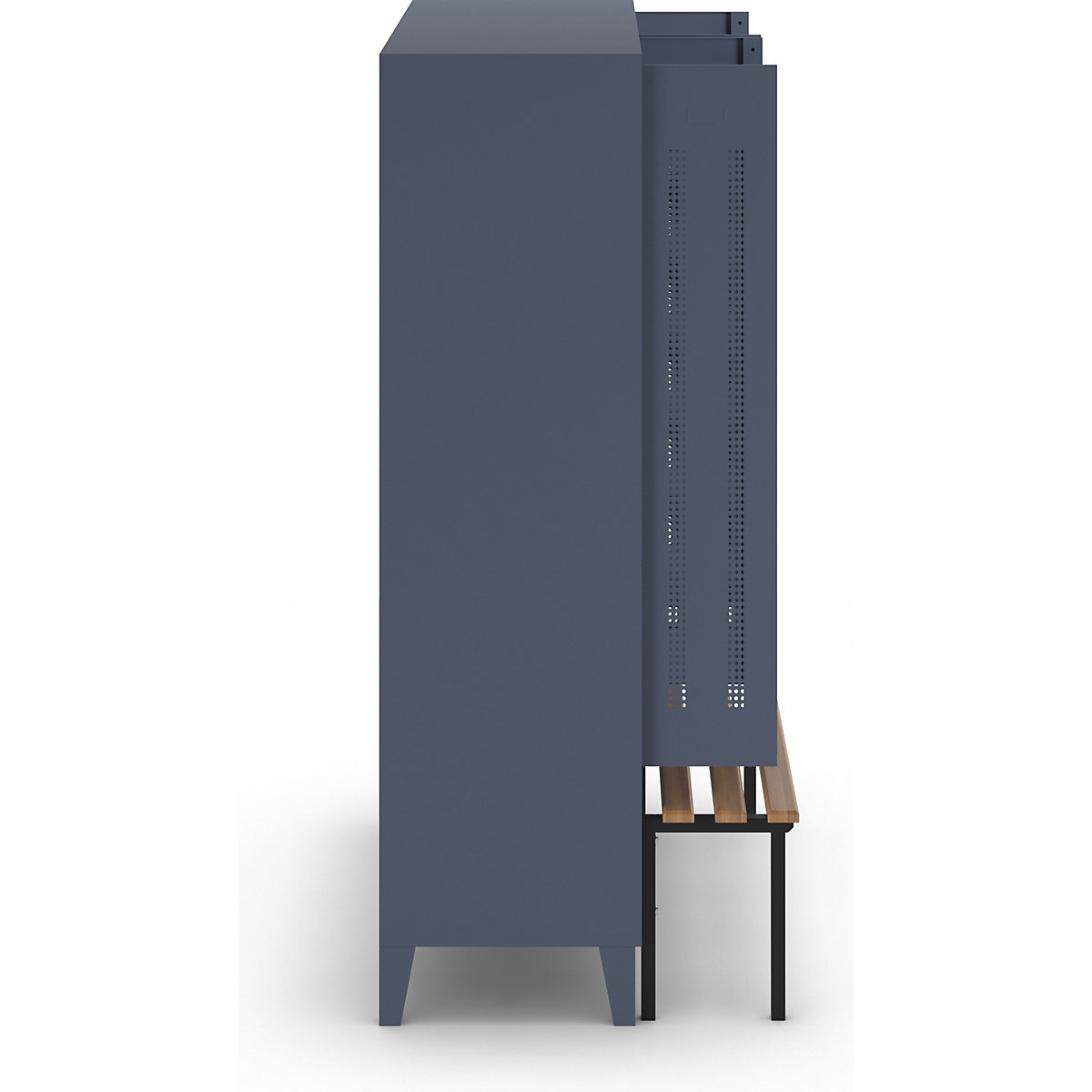 Berlin 1 clean and dirty locker with bench seat – Wolf (Product illustration 4)-3