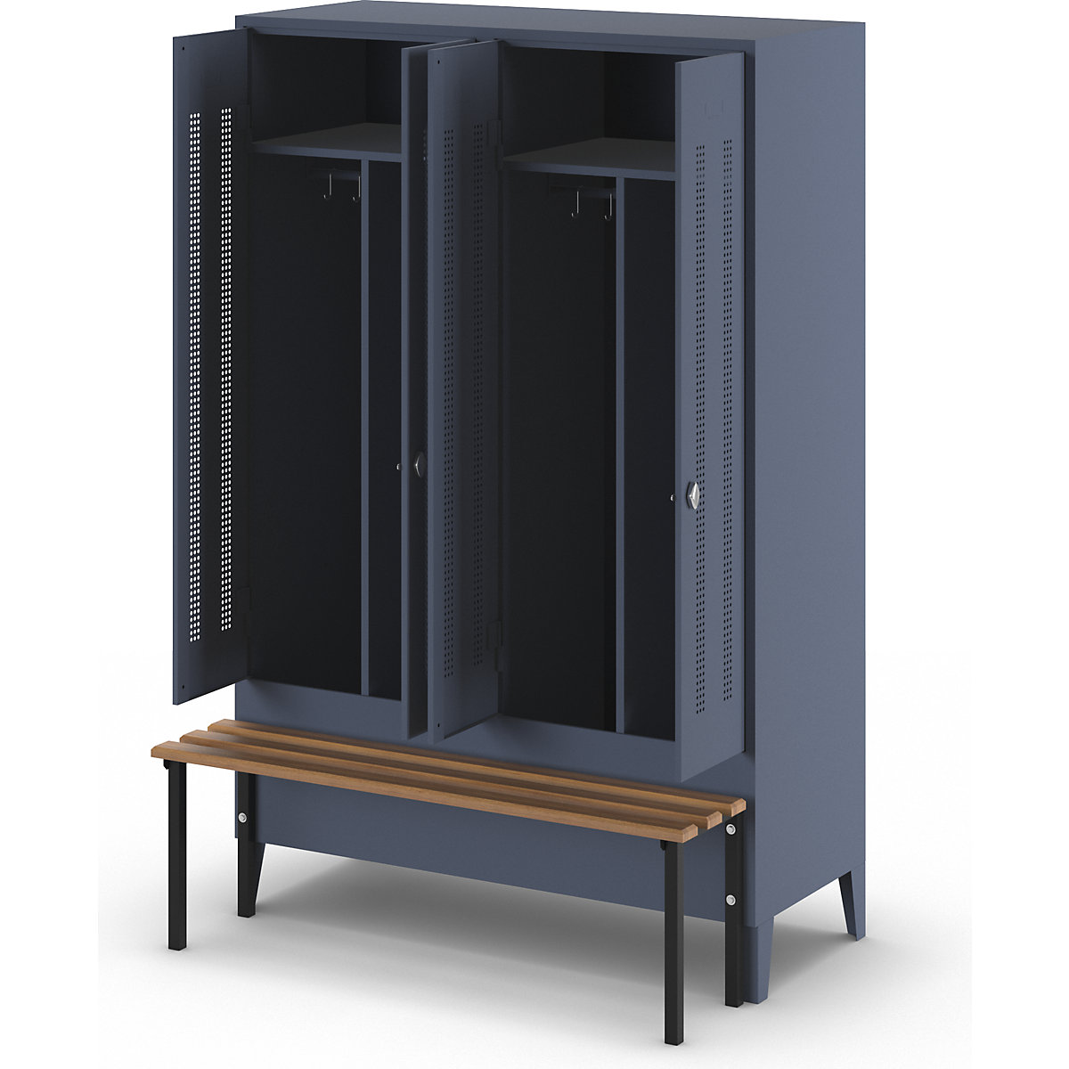 Berlin 1 clean and dirty locker with bench seat – Wolf (Product illustration 8)-7