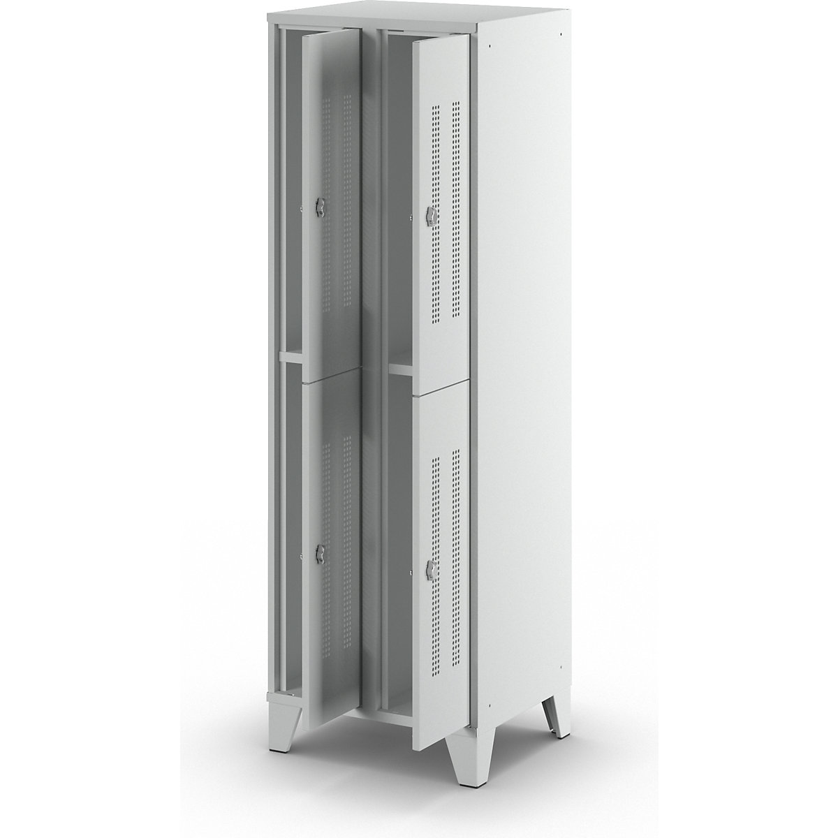 Berlin 1 double deck clothes locker – Wolf (Product illustration 2)-1