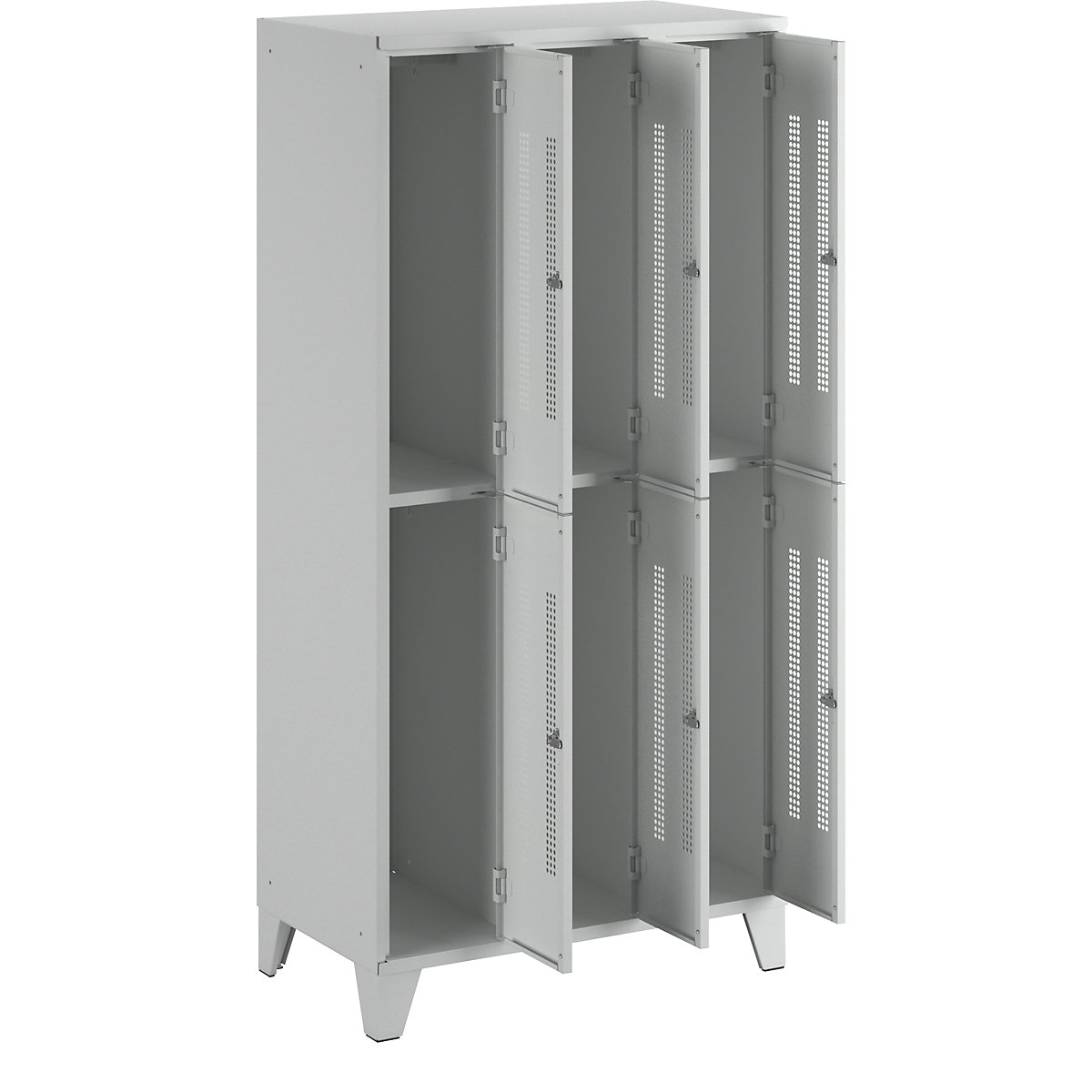 Berlin 1 double deck clothes locker – Wolf (Product illustration 5)-4