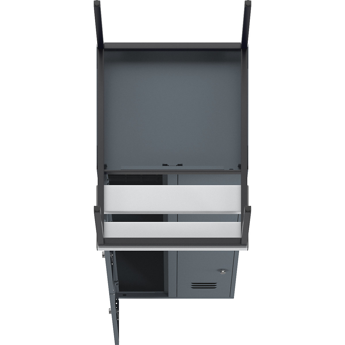 Berlin 2 bench seat double deck clothes locker – Wolf (Product illustration 7)-6