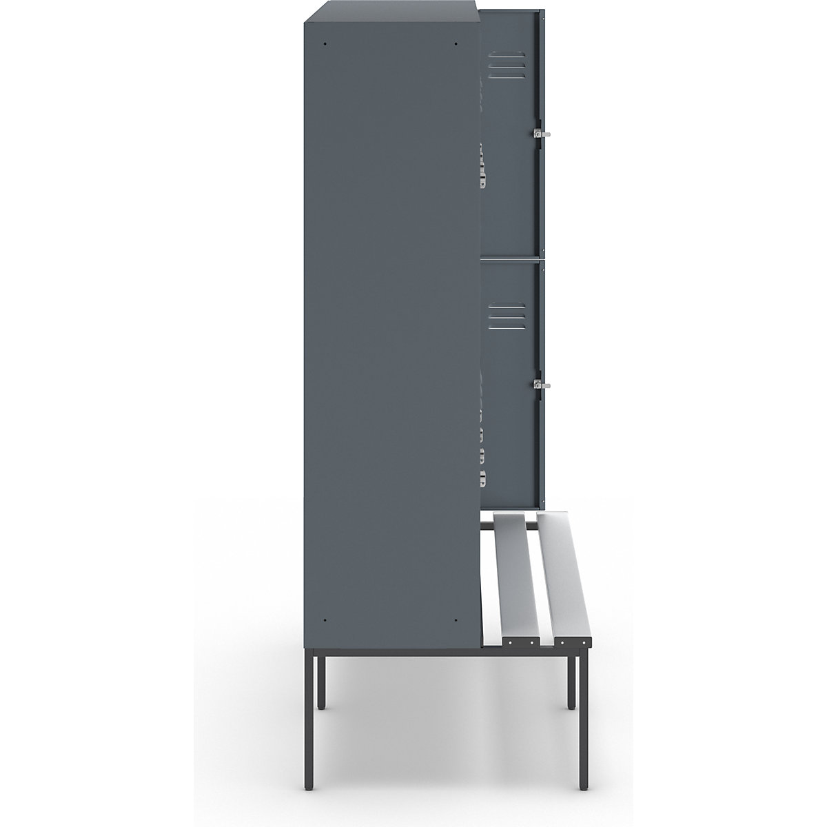 Berlin 2 bench seat double deck clothes locker – Wolf (Product illustration 7)-6