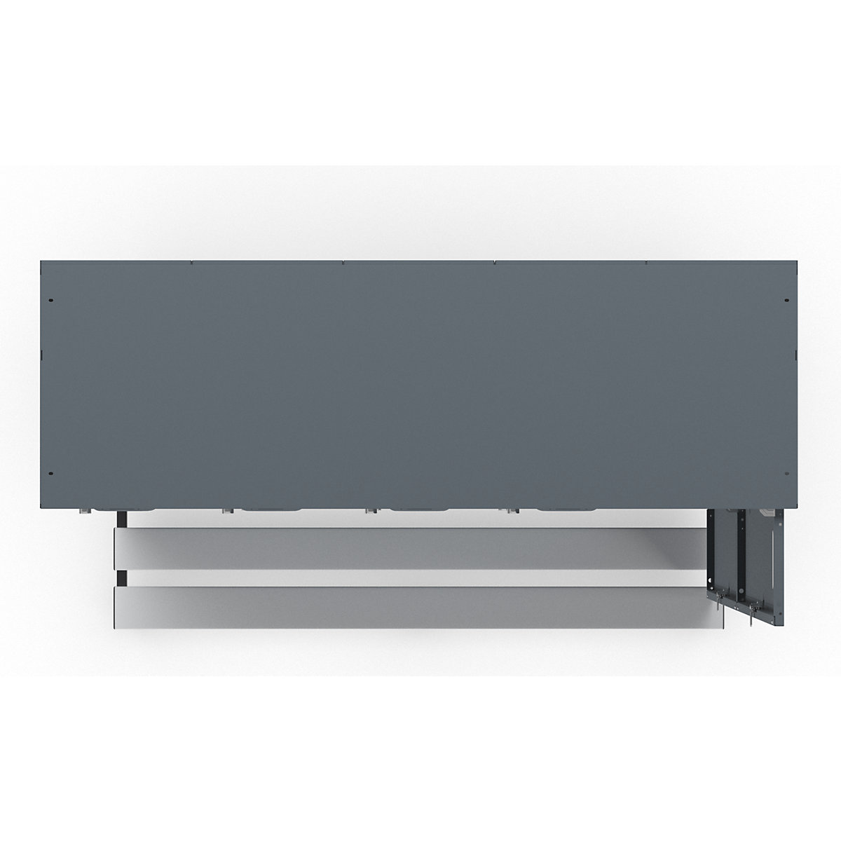 Berlin 2 bench seat double deck clothes locker – Wolf (Product illustration 2)-1