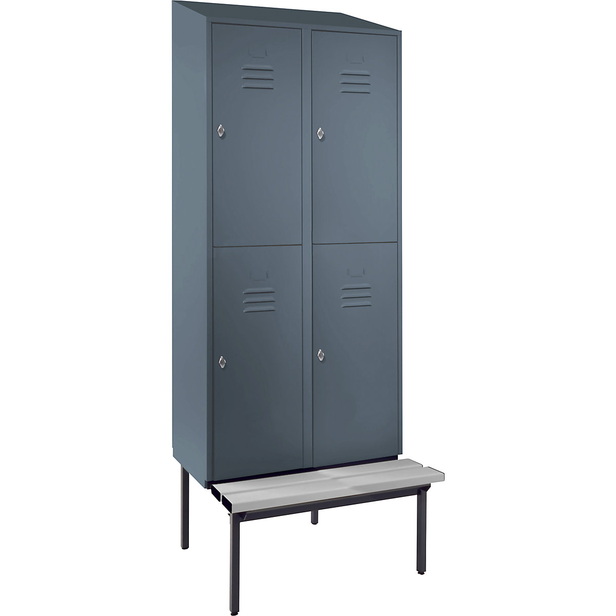 Berlin 2 bench seat double deck clothes locker – Wolf
