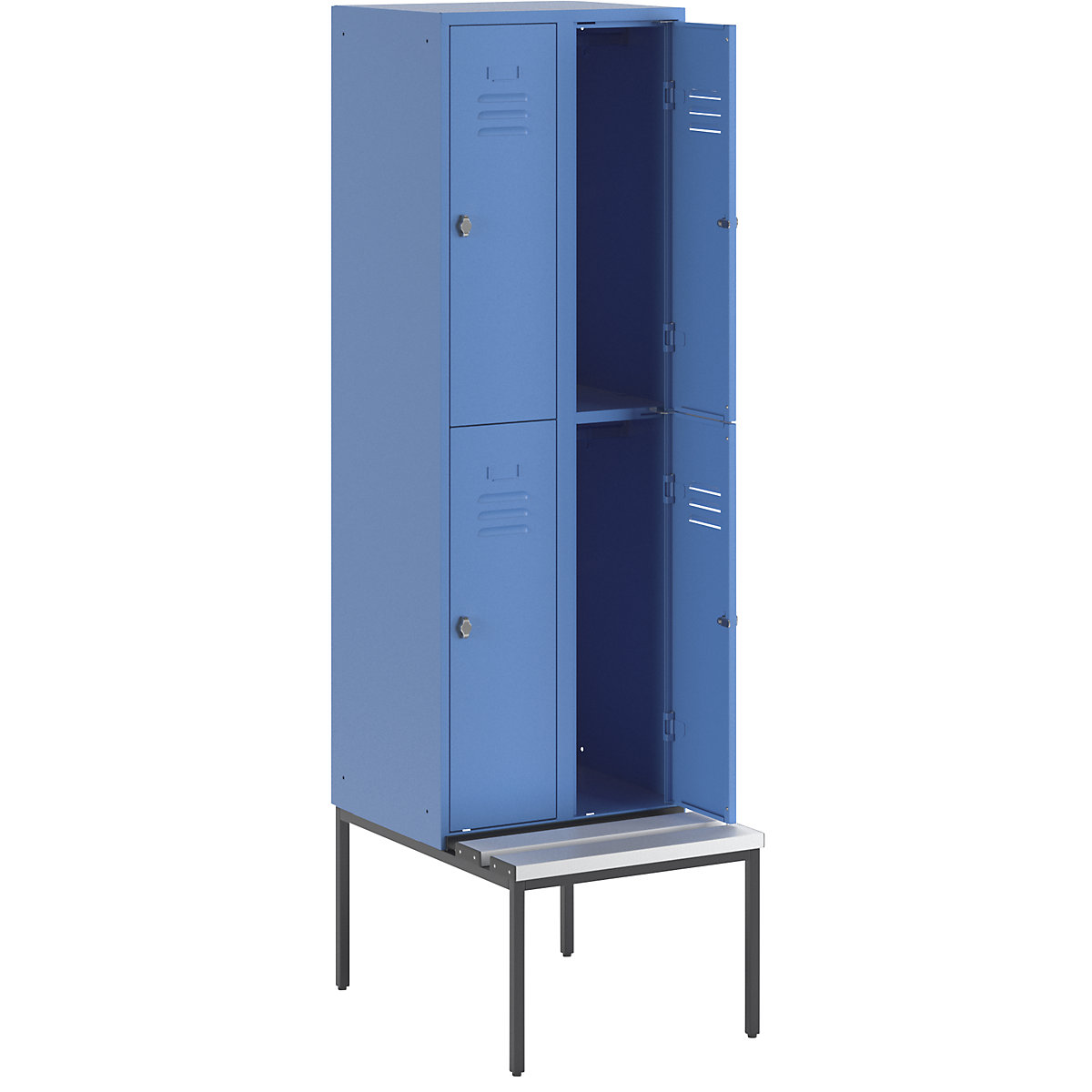 Berlin 2 bench seat double deck clothes locker - Wolf