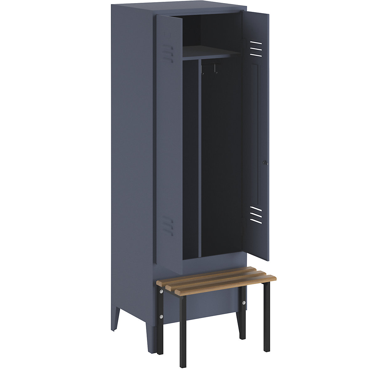 Berlin 2 clean and dirty locker with bench seat - Wolf