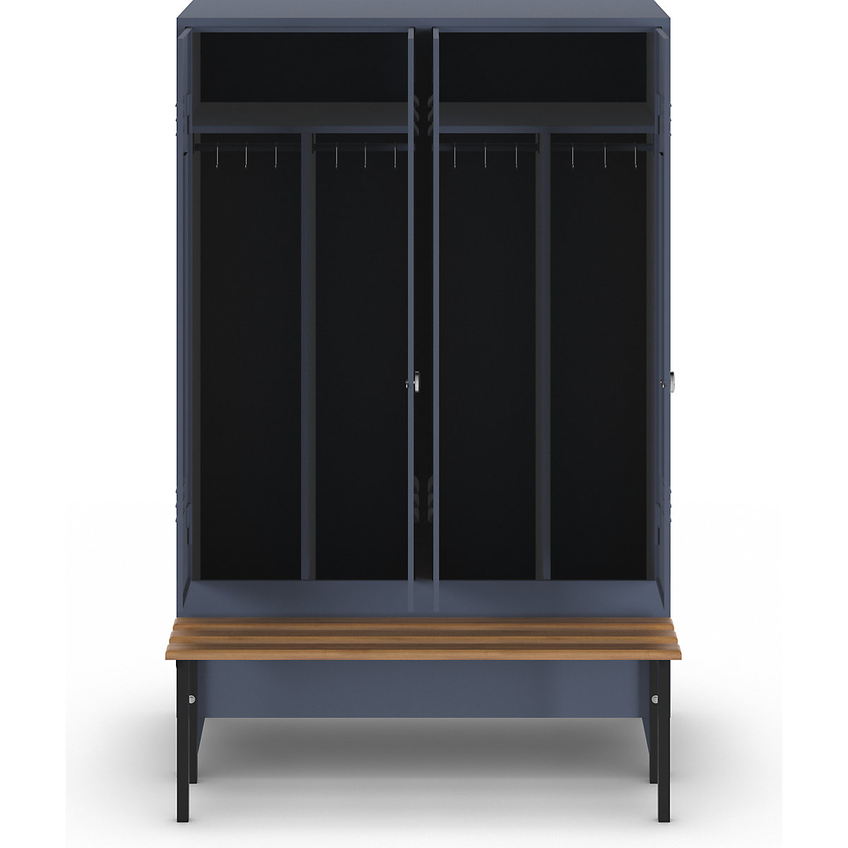 Berlin 2 clean and dirty locker with bench seat – Wolf (Product illustration 3)-2