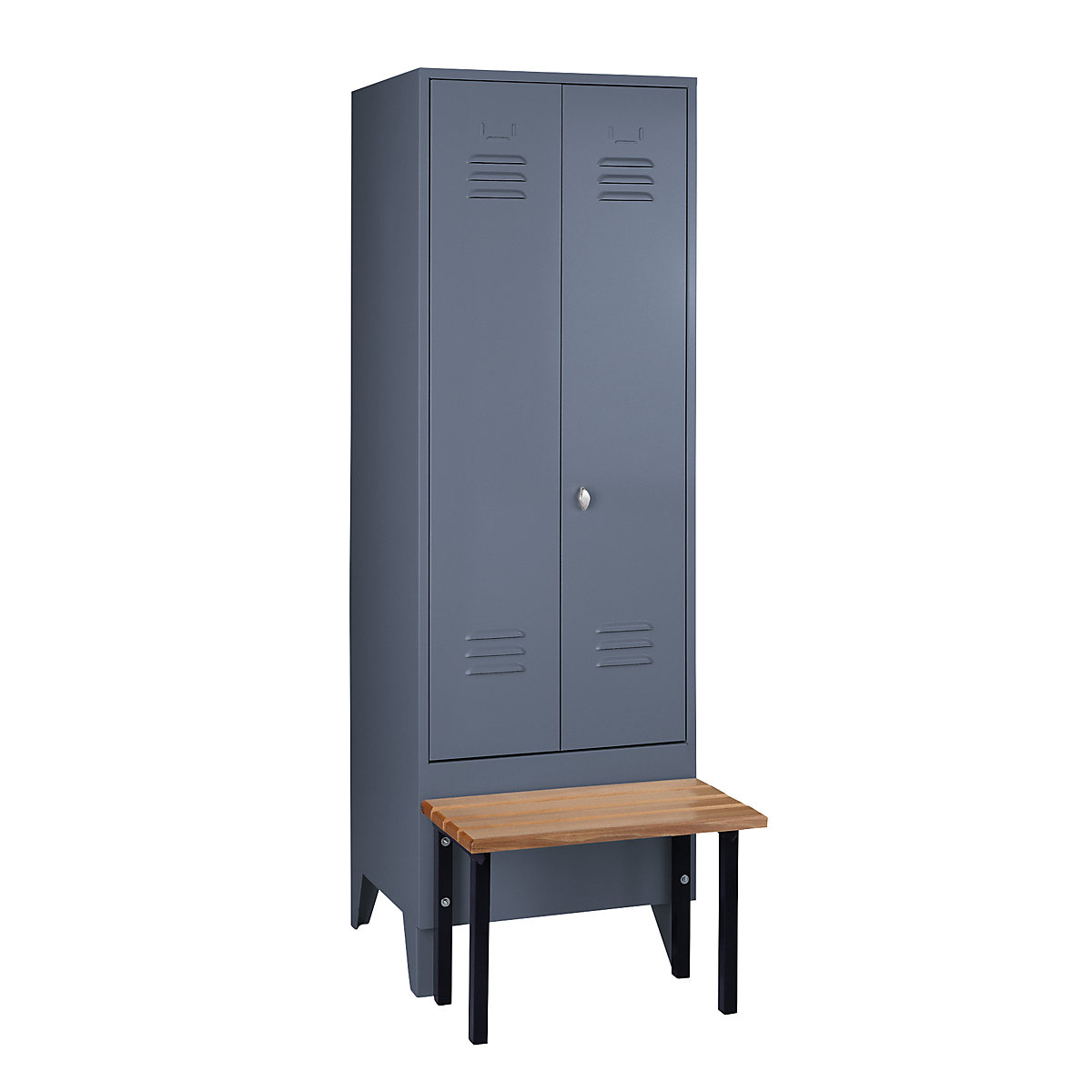 Berlin 2 clean and dirty locker with bench seat – Wolf (Product illustration 2)-1