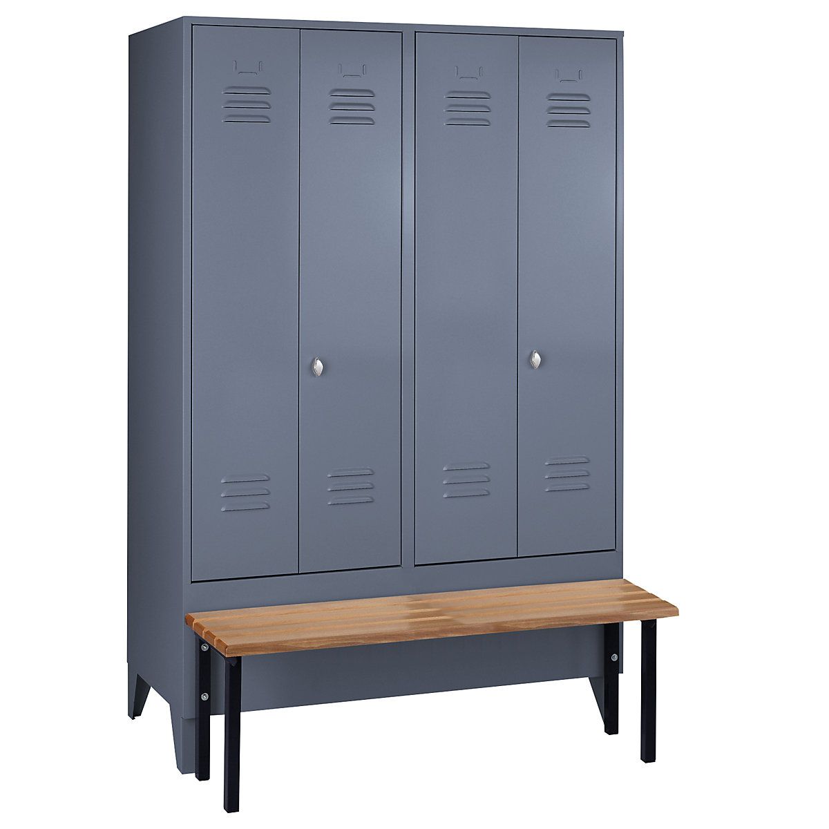 Berlin 2 clean and dirty locker with bench seat – Wolf (Product illustration 2)-1