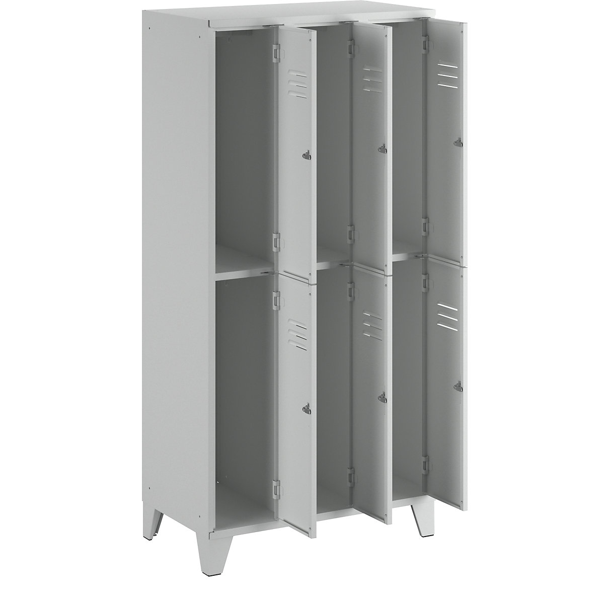 Berlin 2 double deck clothes locker – Wolf (Product illustration 5)-4