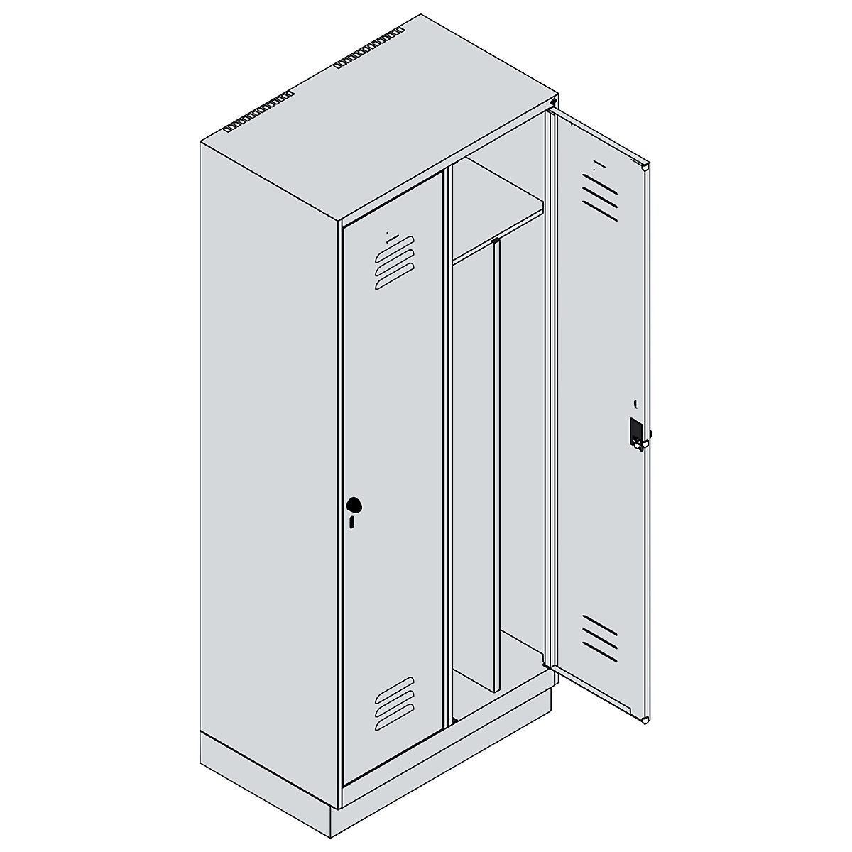 Classic PLUS clean and dirty clothes locker, narrow – C+P (Product illustration 4)-3