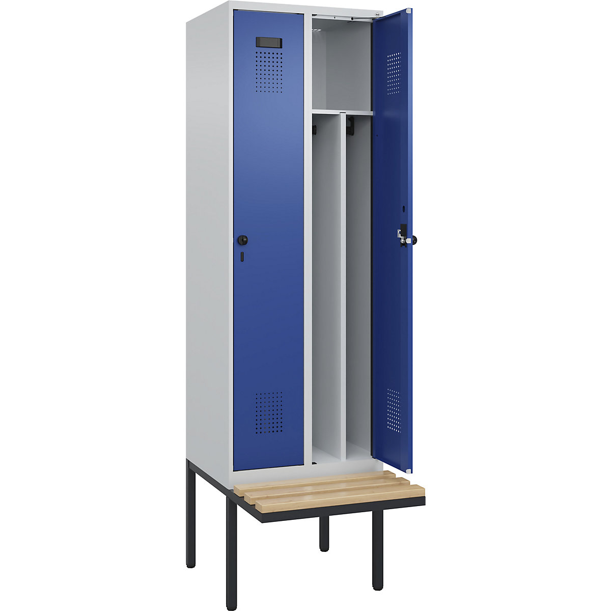 Evolo PLUS clean and dirty bench seat clothes locker, narrow