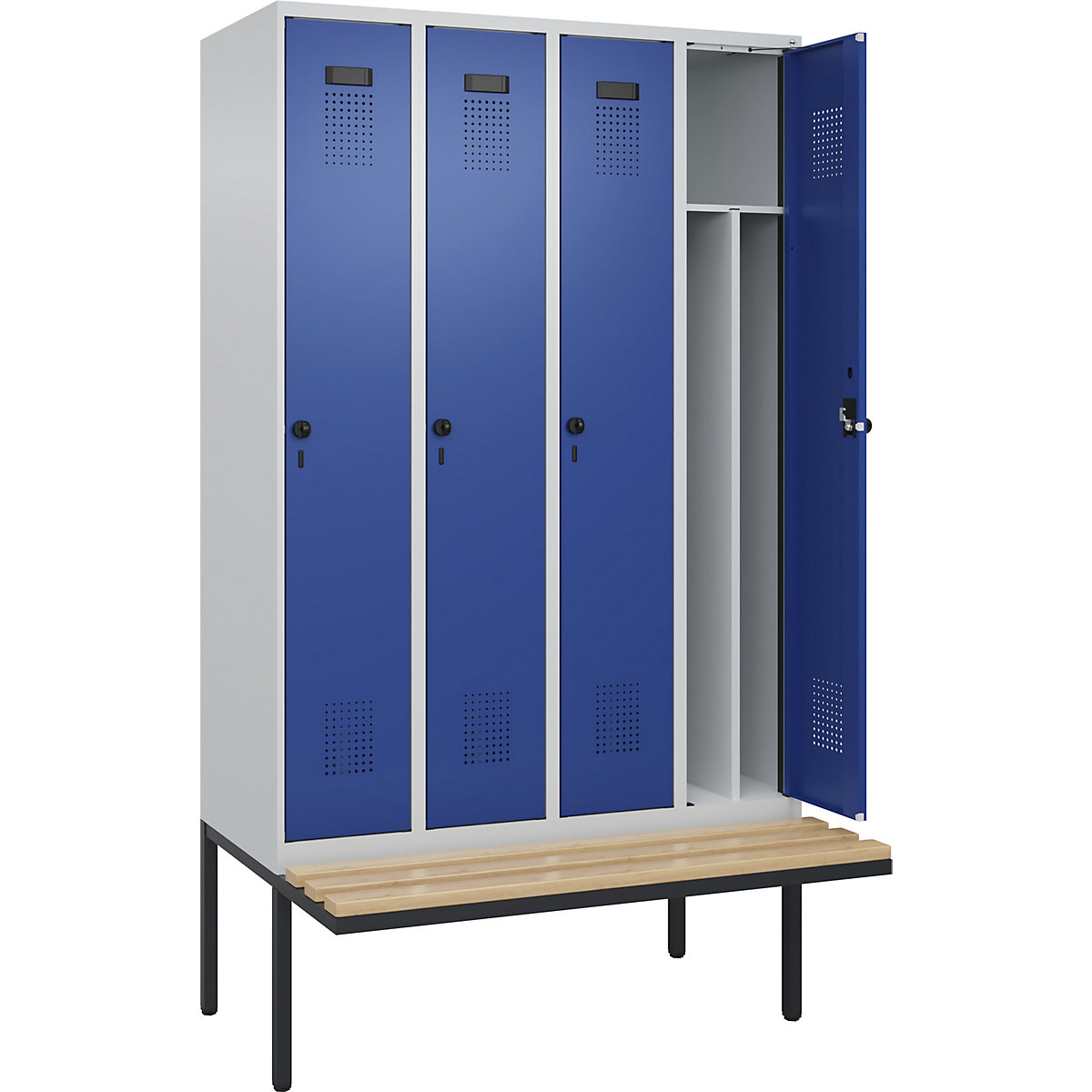 Evolo PLUS clean and dirty bench seat clothes locker, narrow