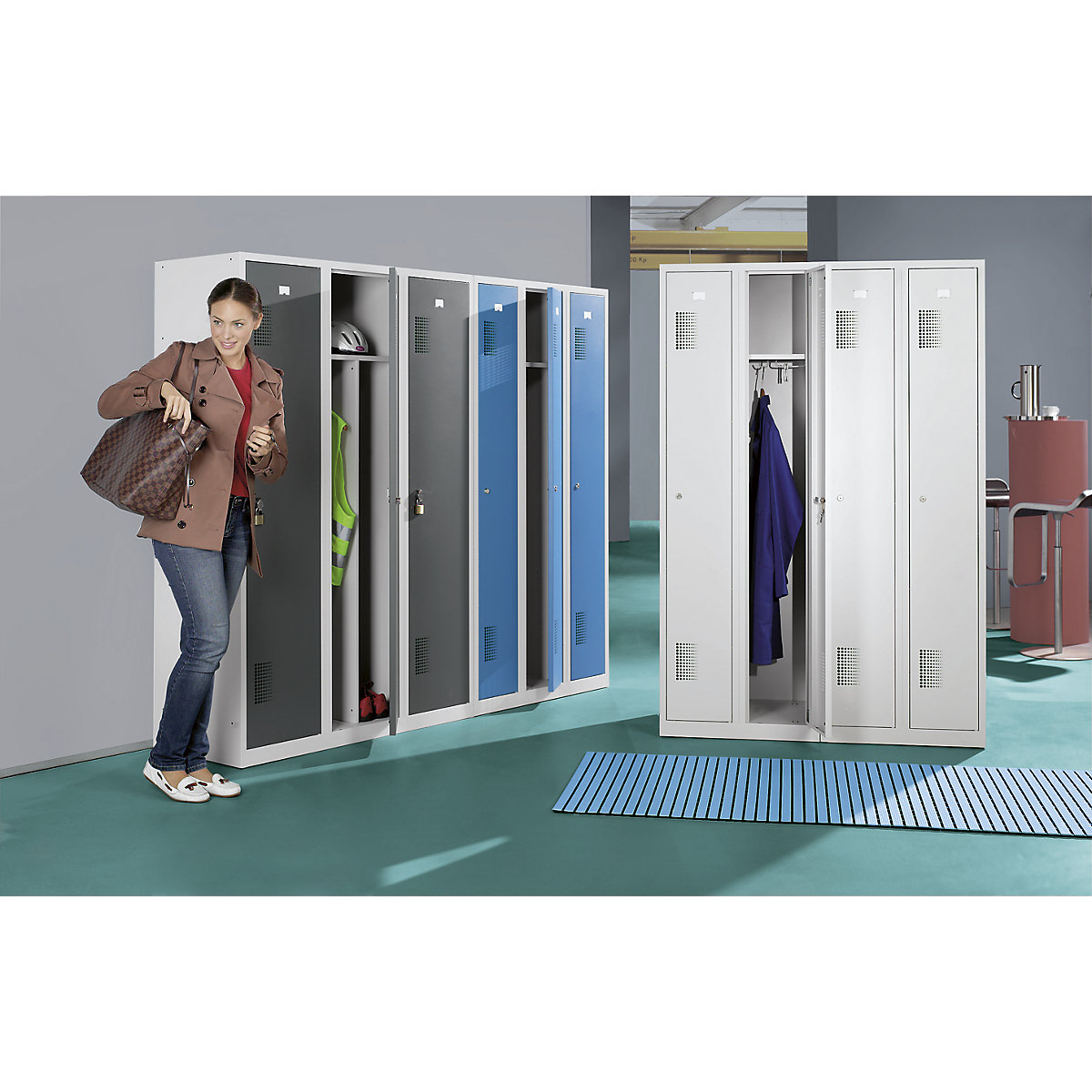 AMSTERDAM cloakroom locker, antibacterial – eurokraft basic (Product illustration 2)