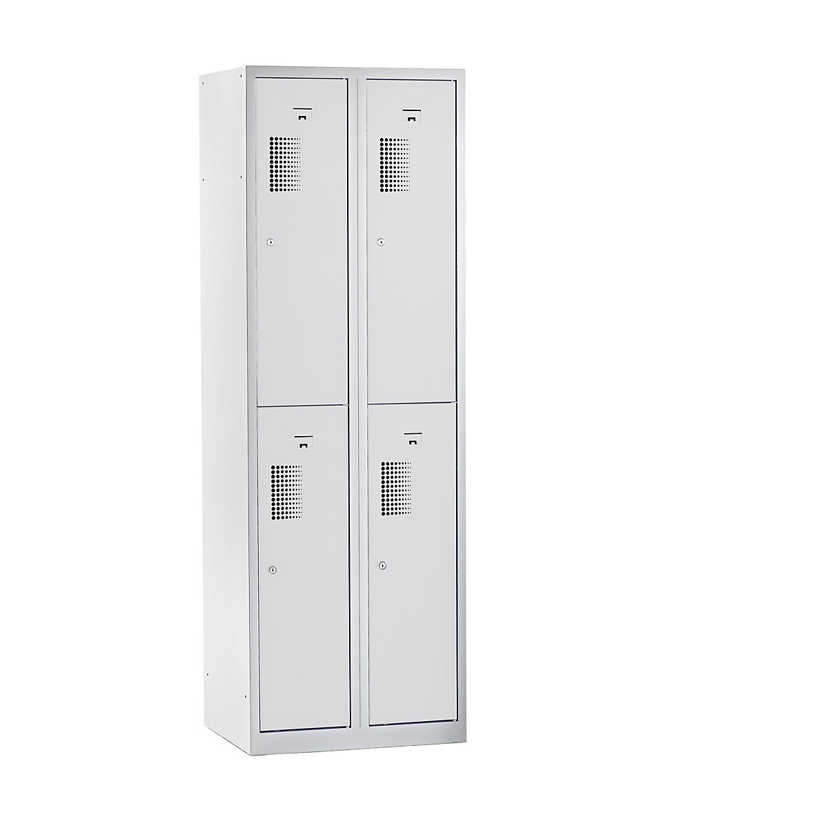 AMSTERDAM cloakroom locker – eurokraft basic, half-height compartments, width 600 mm, 4 compartments, light grey-8