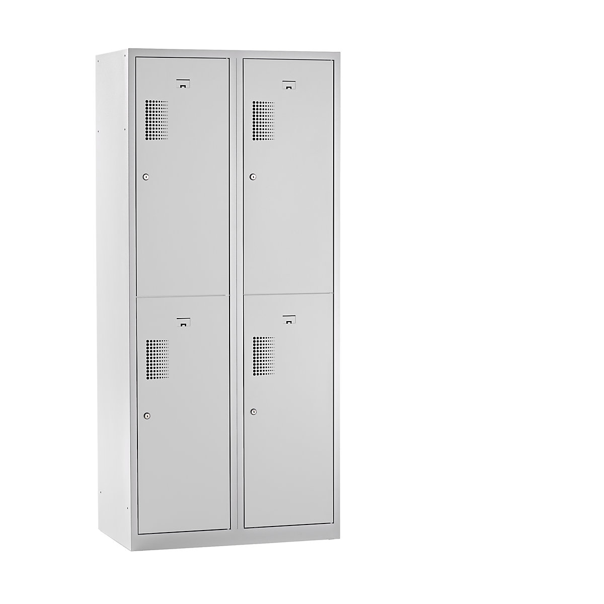AMSTERDAM cloakroom locker – eurokraft basic, half-height compartments, width 800 mm, 4 compartments, light grey-7