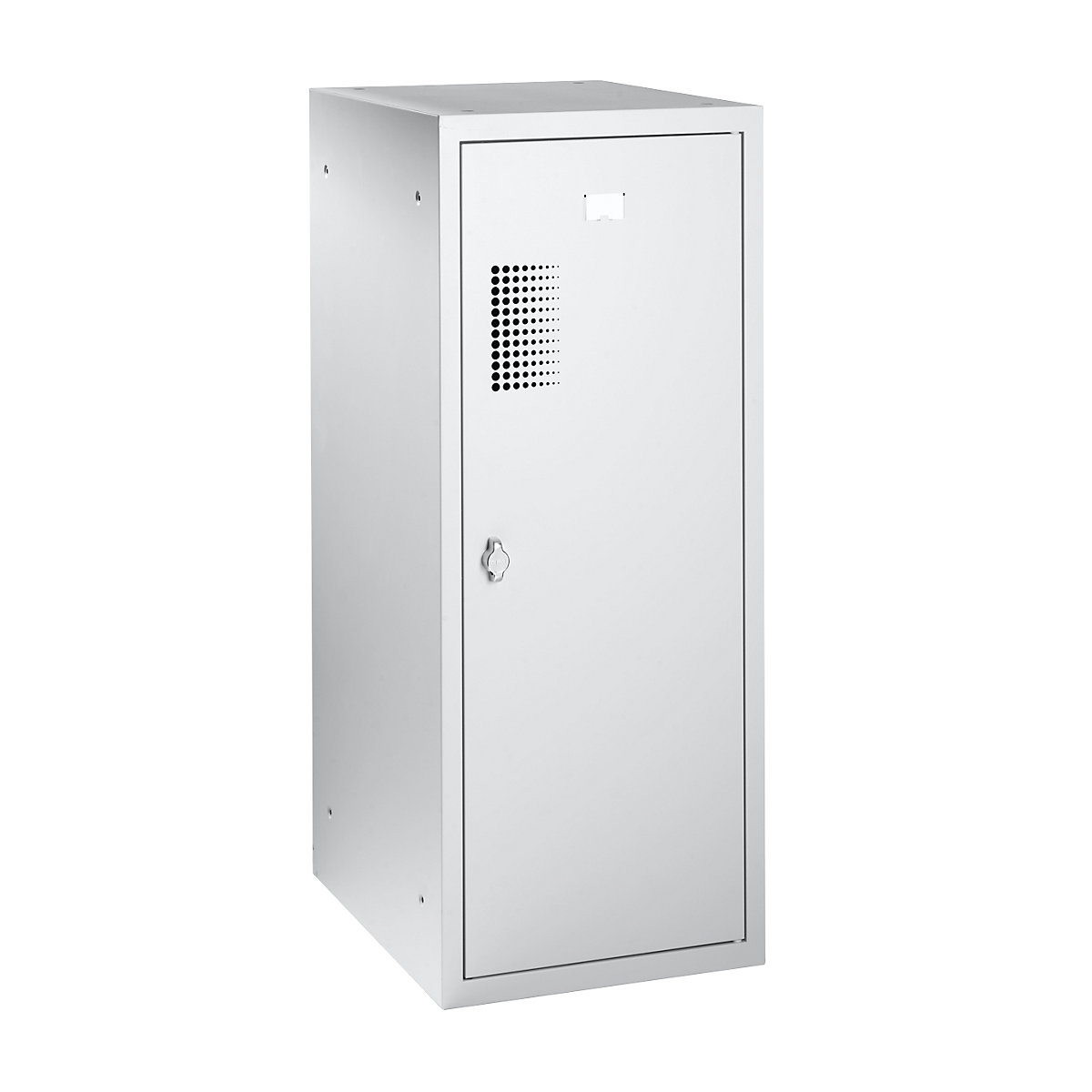 AMSTERDAM combination compartment locker, single module – eurokraft basic, HxWxD 1000 x 400 x 500 mm, with fittings for a padlock, completely light grey-3