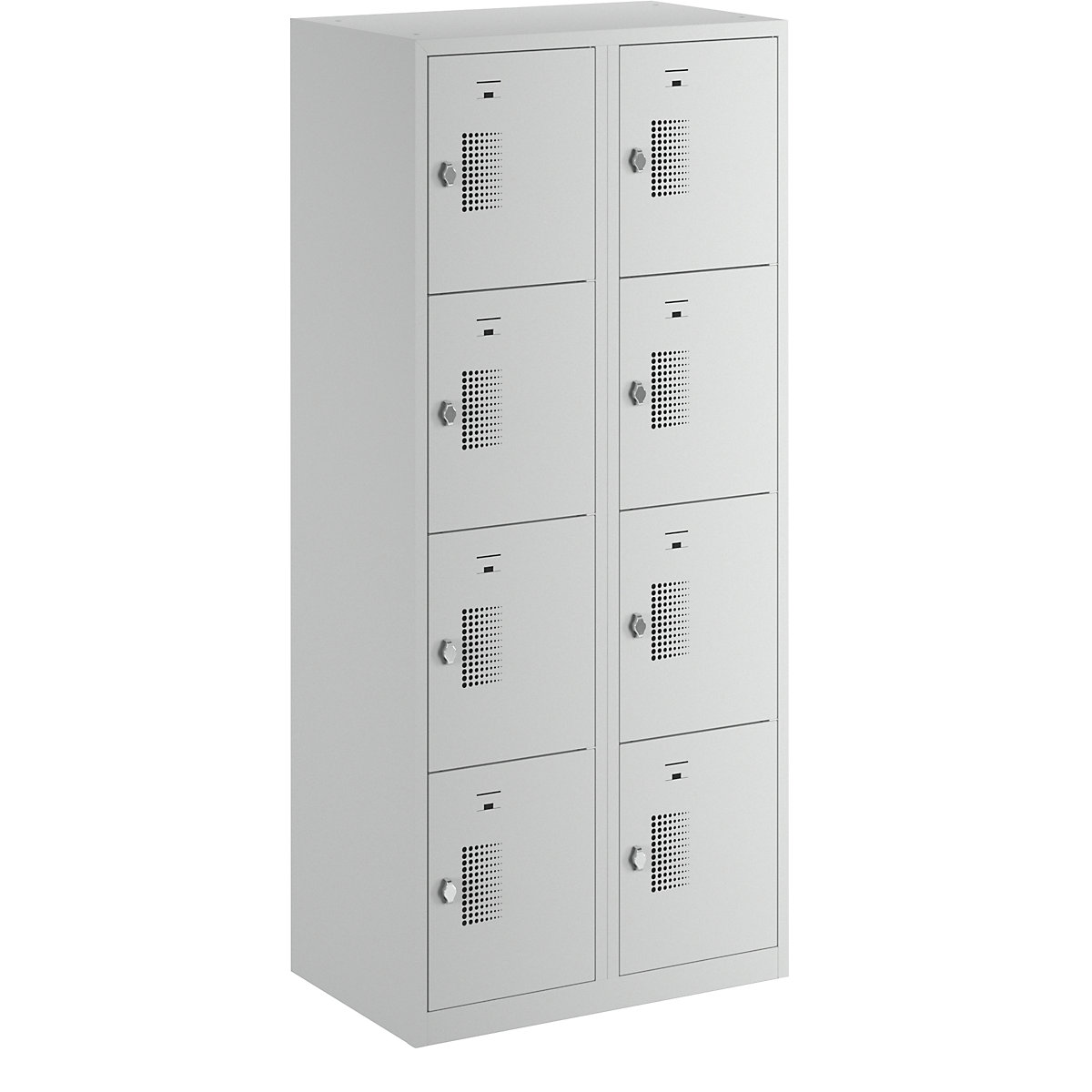 AMSTERDAM compartment locker – eurokraft basic, 2 compartments, width 800 mm, 8 compartments, rotary bolt for padlock, door colour light grey, body in light grey-15