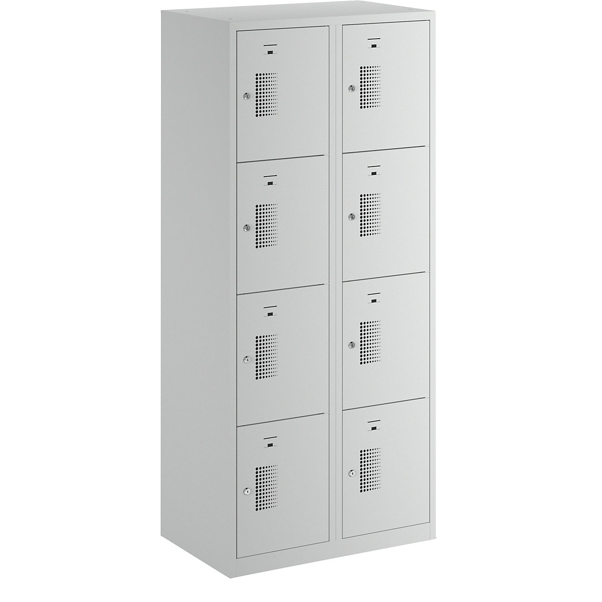 AMSTERDAM compartment locker – eurokraft basic, 2 compartments, width 800 mm, 8 compartments, cylinder lock, completely light grey-19
