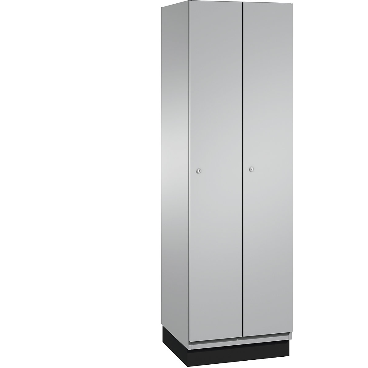 CAMBIO cloakroom locker with sheet steel doors – C+P, 2 compartments, 600 mm wide, body white aluminium / door white aluminium-11